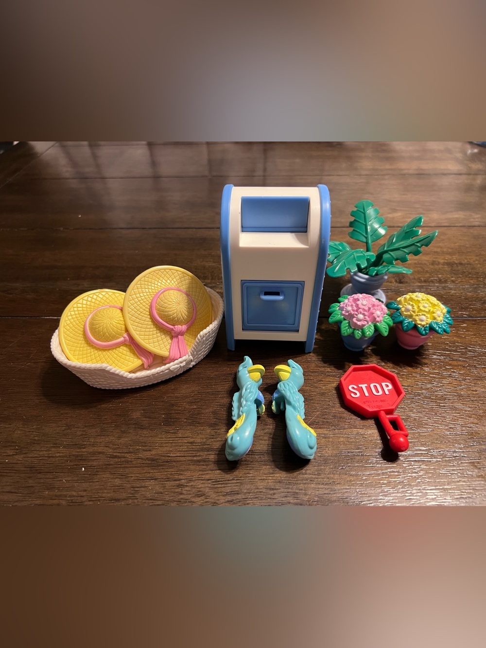 Vintage Fisher-Price Loving Family Mailbox & Outdoor Accessories Lot